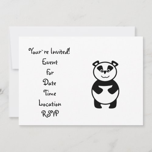 Cute panda bear invitations