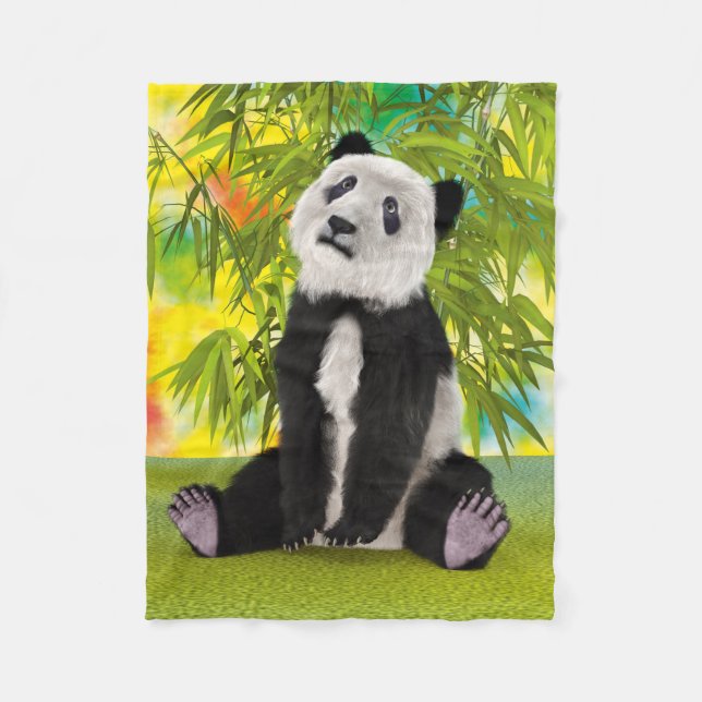 Cute Panda Bear Kawaii Animal Lover Perfect Gift Fleece Blanket (Front)