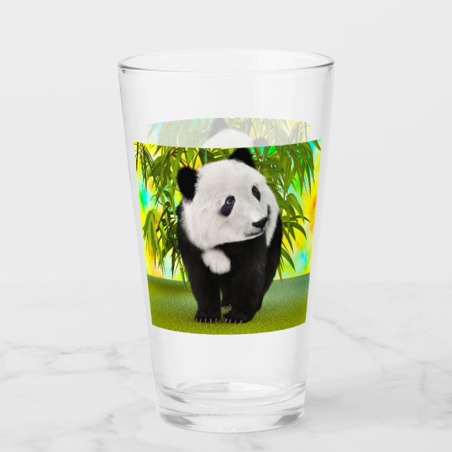 Cute Panda Bear Kawaii Animal Lover Perfect Gift Glass (Front)