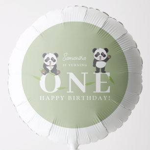 Cute Panda Bear Kawaii Kids First One Birthday Balloon