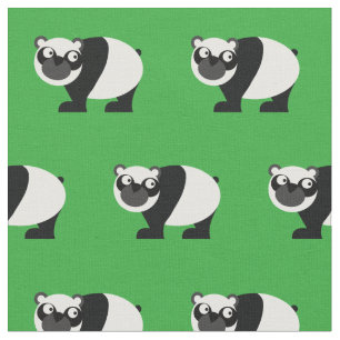 Cute Panda Bear Kid Baby Nursery Green Fabric