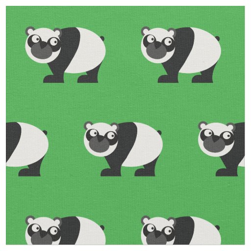 Cute Panda Bear Kid Baby Nursery Green Fabric