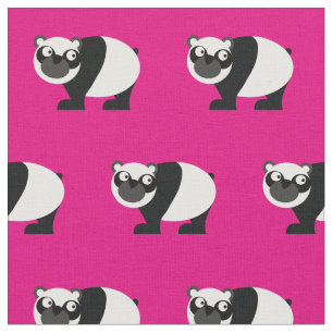 Cute Panda Bear Kid Baby Nursery Hot Pink Fabric