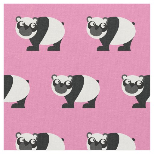 Cute Panda Bear Kid Baby Nursery Light Pink Fabric