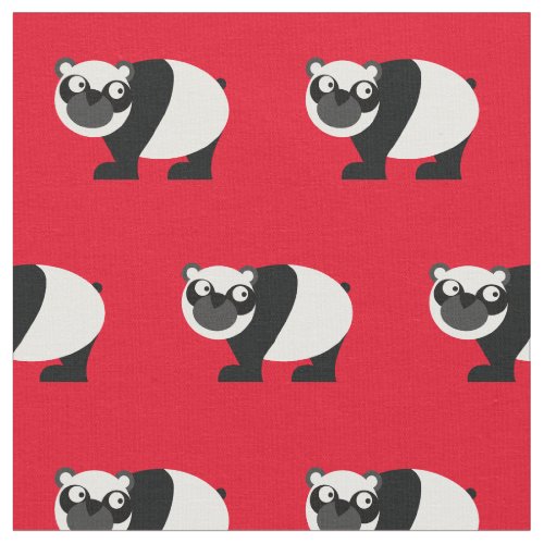 Cute Panda Bear Kid Baby Nursery Red Fabric