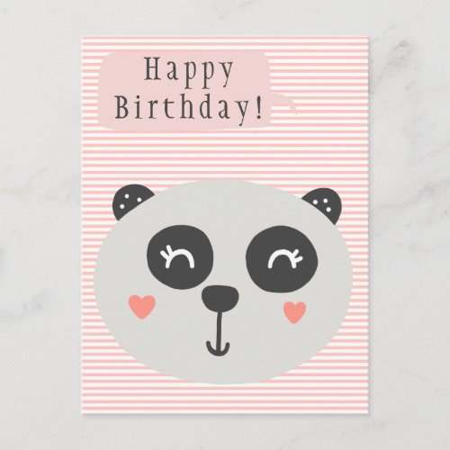 Cute Panda Bear _ Kids Birthday Postcard