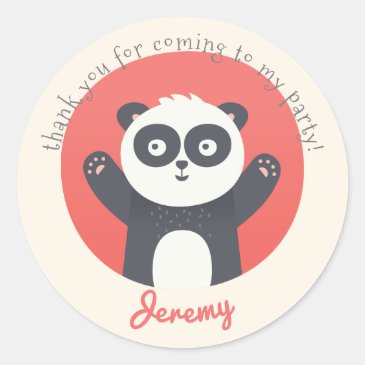 Cute Panda Bear - Kids Birthday Thank You
