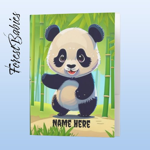 Cute Panda Bear Kids Nature Bamboo Cartoon Graphic Pocket Folder Cute Panda Bear Kids Nature Bamboo Cartoon Graphic Pocket Folder