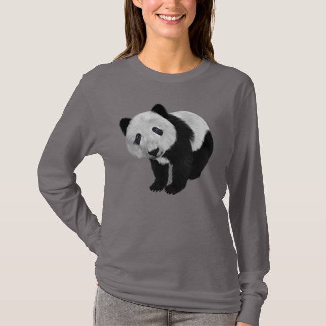 CUTE PANDA BEAR LADIES T-SHIRTS (Front)