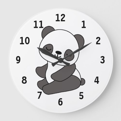 Cute panda bear large clock