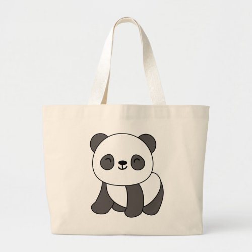 Cute Panda Bear  Large Tote Bag
