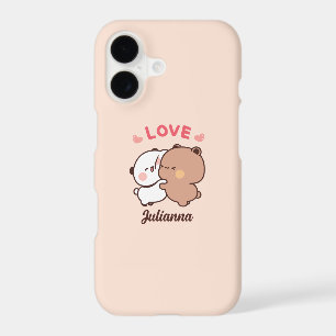 Cute Panda bear love, Personalized Girls Name iPhone 17 Case