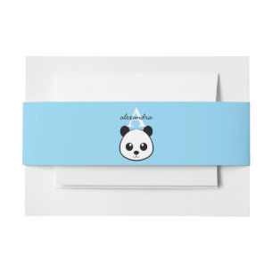 Cute Panda Bear Monogram Belly Band   Custom Baby 
