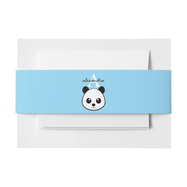 Cute Panda Bear Monogram Belly Band | Custom Baby  (Front Example)