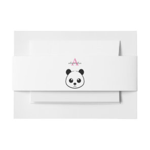 Cute Panda Bear Monogram Belly Band | Custom Baby