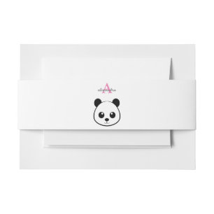 Cute Panda Bear Monogram Belly Band Custom Baby