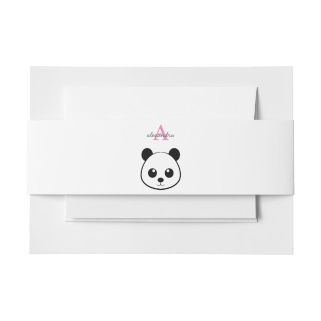 Cute Panda Bear Monogram Belly Band | Custom Baby  (Front Example)