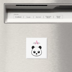 Cute Panda Bear Monogram Magnet – Personalized