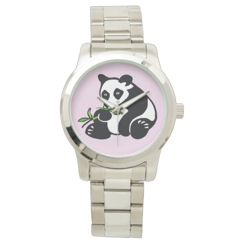 Cute PANDA Bear _ Nature _Wildlife _ Pink Watch