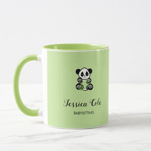 Cute panda bear pale green mug