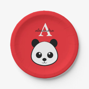 Cute Panda Bear Paper Plates – Personalized