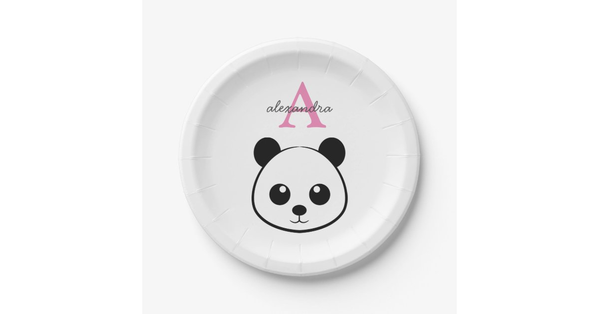 Cute Panda Bear Paper Plates – Personalized | Zazzle