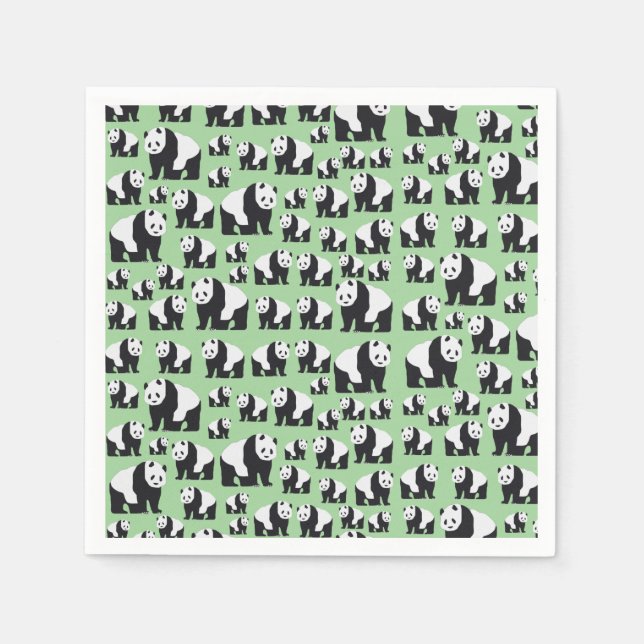 Cute Panda Bear Pattern Napkins (Front)