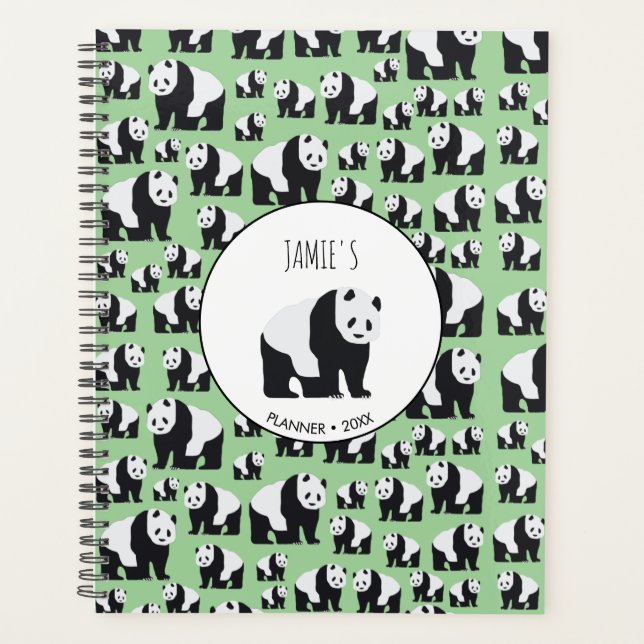 Cute Panda Bear Pattern  Planner (Front)