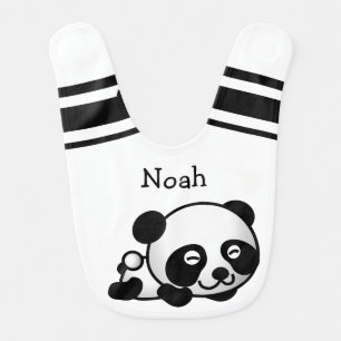 Cute Panda Bear Personalized Baby Bib