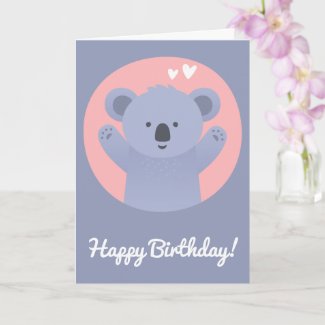 Cute Panda Bear - Personalized Kids Birthday Card