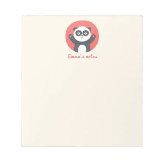 Cute Panda Bear - Personalized Kids Notepad
