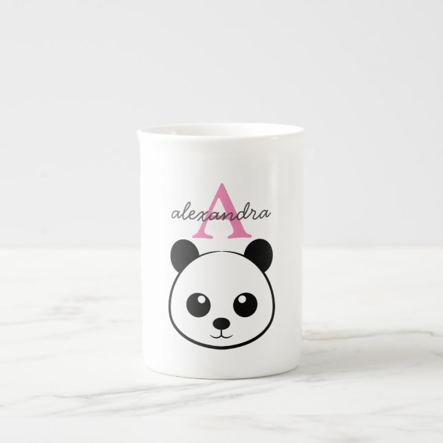 Cute Panda Bear Personalized Monogram Mug  (Front)