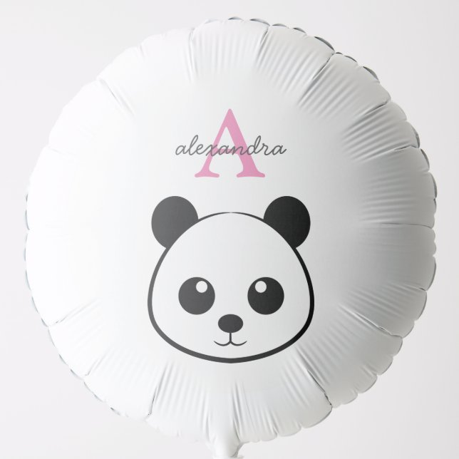 Cute Panda Bear – Personalized Monogram Party  Balloon (Front)