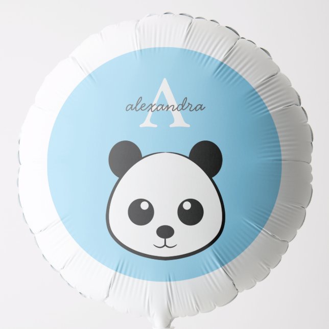 Cute Panda Bear – Personalized Monogram Party  Balloon (Front)