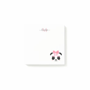 Cute panda bear personalized monogram  post-it notes