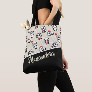 Cute Panda Bear Personalized Patterned Tote Bag