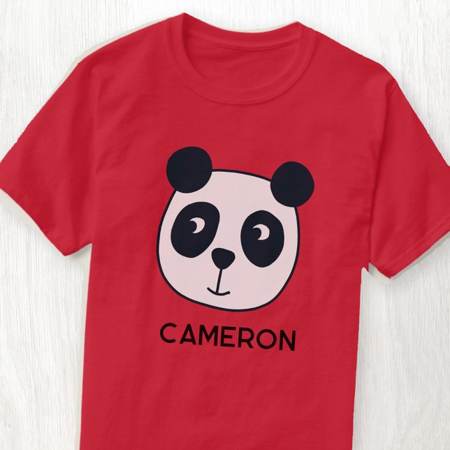 Cute Panda Bear Personalized T-Shirt (Fun personalized panda bear t-shirt)
