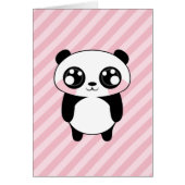 Cute Panda Bear Pink Stripes Background (Front)