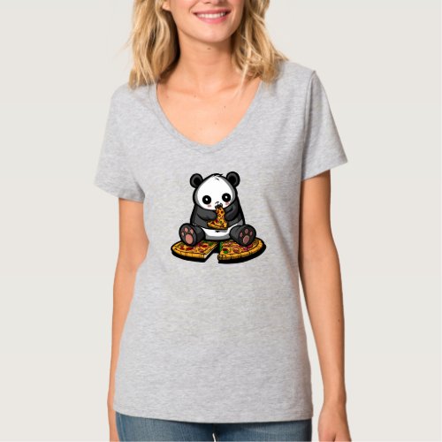 Cute Panda Bear Pizza Lover Animal T_Shirt
