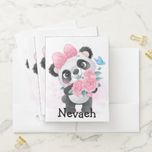 Cute Panda Bear Pocket Folder