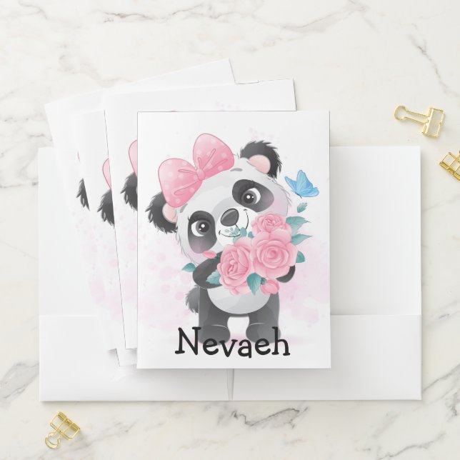Cute Panda Bear Pocket Folder (In Situ)