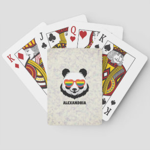 Cute Panda Bear Rainbow LGBTQ Poker Cards
