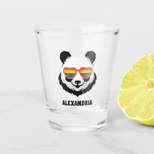 Cute Panda Bear Rainbow LGBTQ Shot Glass