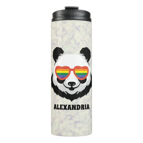 Cute Panda Bear  Rainbow  LGBTQ Thermal Tumbler