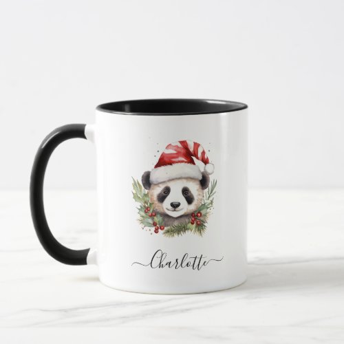 Cute Panda Bear Santa Merry Christmas Mug