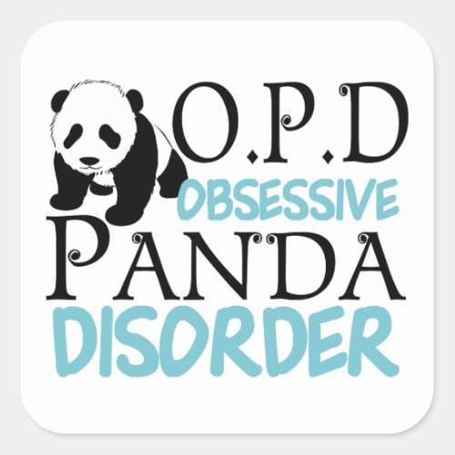 Cute Panda Bear Square Sticker