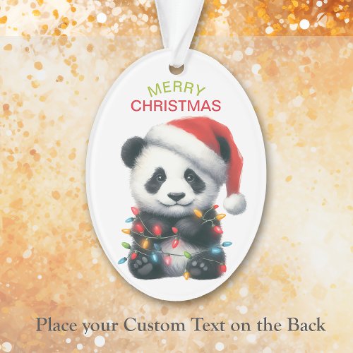 Cute Panda Bear String Lights Kids Christmas Ornament