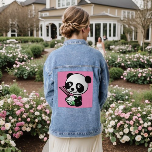 CUTE PANDA BEAR SUSHI DENIM JACKET