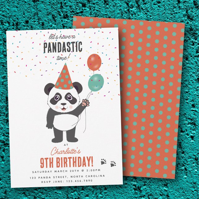Cute Panda Bear Theme Kawaii Kids Birthday Party Invitation (Cute Panda Bear Theme Kawaii Kids Birthday Party Invitation)