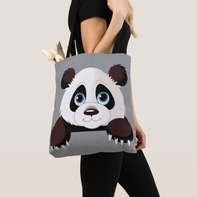 Cute Panda Bear Tote Bag (Close Up)